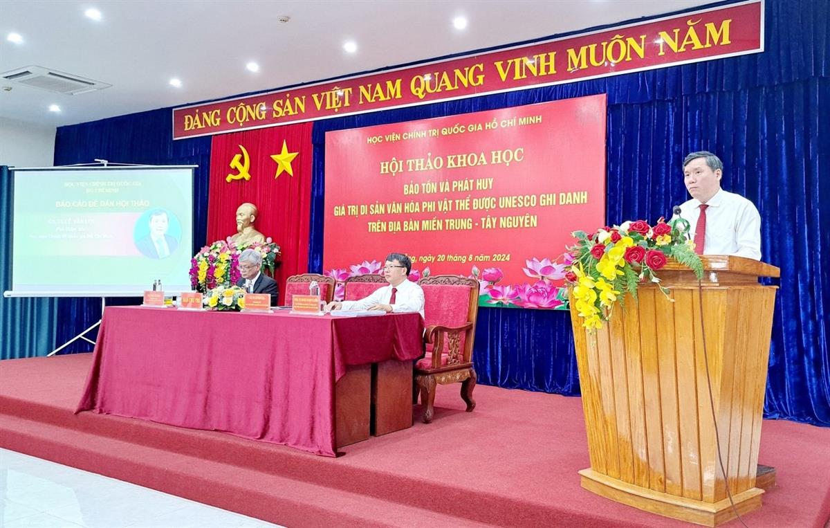 Hội thảo khoa học cấp bộ: “Bảo tồn và phát huy giá trị di sản văn hóa phi vật thể được UNESCO ghi danh trên địa bàn miền Trung - Tây Nguyên”